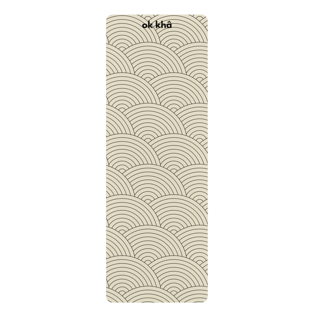 Yoga Mat - Beige Scallop Design